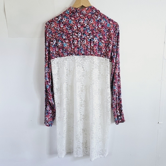 Roper Duster Crochet Ditzy Floral Print Button Up Cardigan Women's Size S - Picture 6 of 6